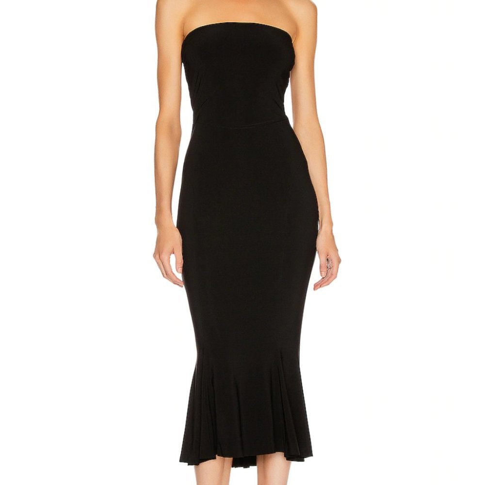 Norma Kamali Strapless Fishtail Dress